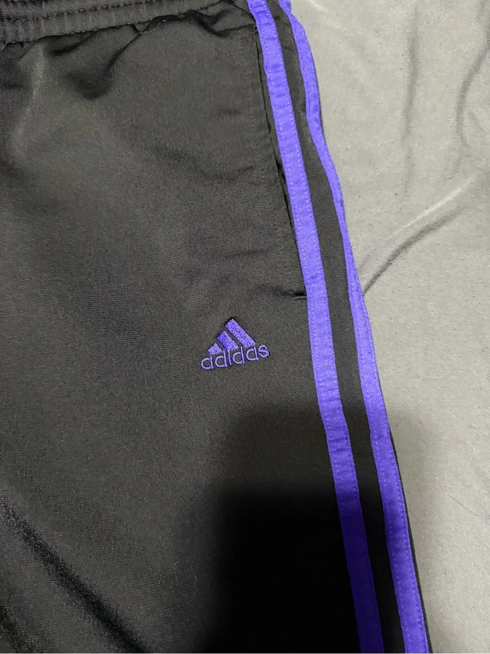 Size M adidas Track Pants Y2K Black Purple Striped